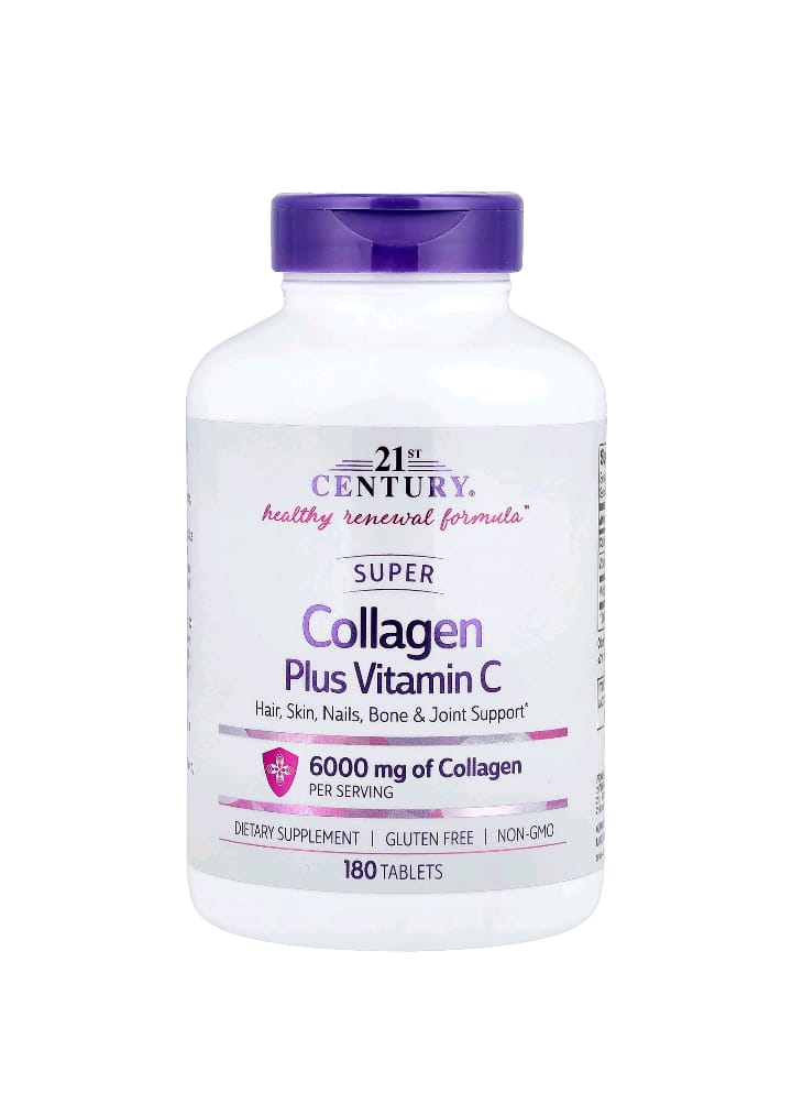 WhatsApp-Image-2026-03-19-at-7.24.14-PM.jpeg اسم المنتج: collagen with vitamin c 21st Century كولاجين فائق مع فيتامين ج – 180 قرصًا - الصورة 1