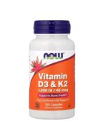 ناو فودز فيتامين د3 مع فيتامين ك2 – 120 كبسولة Now Foods Vitamin D3 & K2 – 120 Capsules