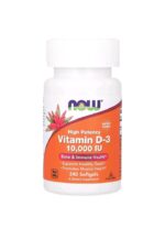 ناو فودز فيتامين د3 عالي الفعالية 10000 وحدة – 240 كبسولة هلامية Now Foods Vitamin D-3 10000 IU – 240 Softgels