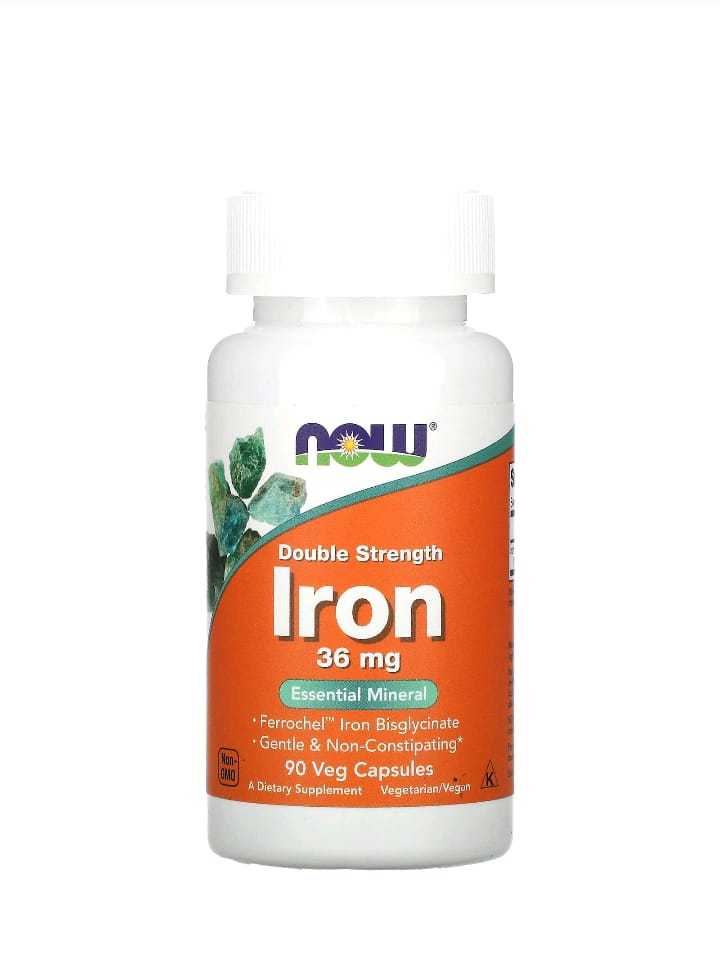 WhatsApp-Image-2026-03-21-at-10.45.33-AM.jpeg ناو فودز حديد 36 ملجم – 90 كبسولة نباتية Now Foods Iron 36 mg (Ferrochel®) – 90 Veg Capsules - الصورة 1