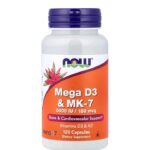 ناو فودز ميجا د3 ك2   Mega D3 & MK-7 – 120 Now Foods  كبسولة
