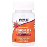 ناو فودز فيتامين د3 50,000 وحدة دولية – 50 كبسولة هلامية | NOW Foods High Potency Vitamin D3 50,000 IU – 50 Softgels
