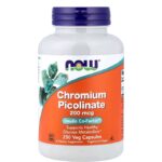 ناو فودز بيكولينات الكروم الثلاثي – 200 مكجم، 250 كبسولة نباتية | NOW Foods Chromium Picolinate 200 mcg – 250 Veg Capsules