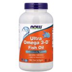 ناو فودز زيت السمك Ultra Omega 3-D™‎ – 180 كبسولة هلامية سمكية | NOW Foods Ultra Omega 3-D™‎ Fish Oil – 180 Softgels