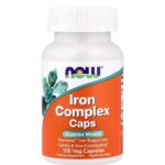 ناو فودز كبسولات مركب الحديد – 100 كبسولة نباتية | NOW Foods Iron Complex, 100 Veg Capsules