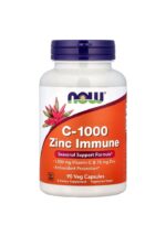 ناو فودز فيتامين C-1000 + زنك لدعم المناعة | NOW Foods Vitamin C-1000 with Zinc, 90 Veg Capsules