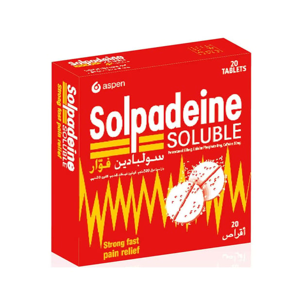 solpadeine_soluble_20_tablets.jpg سولبادين – Solpadeine | مسكن فعال للألم وخافض للحرارة - الصورة 1